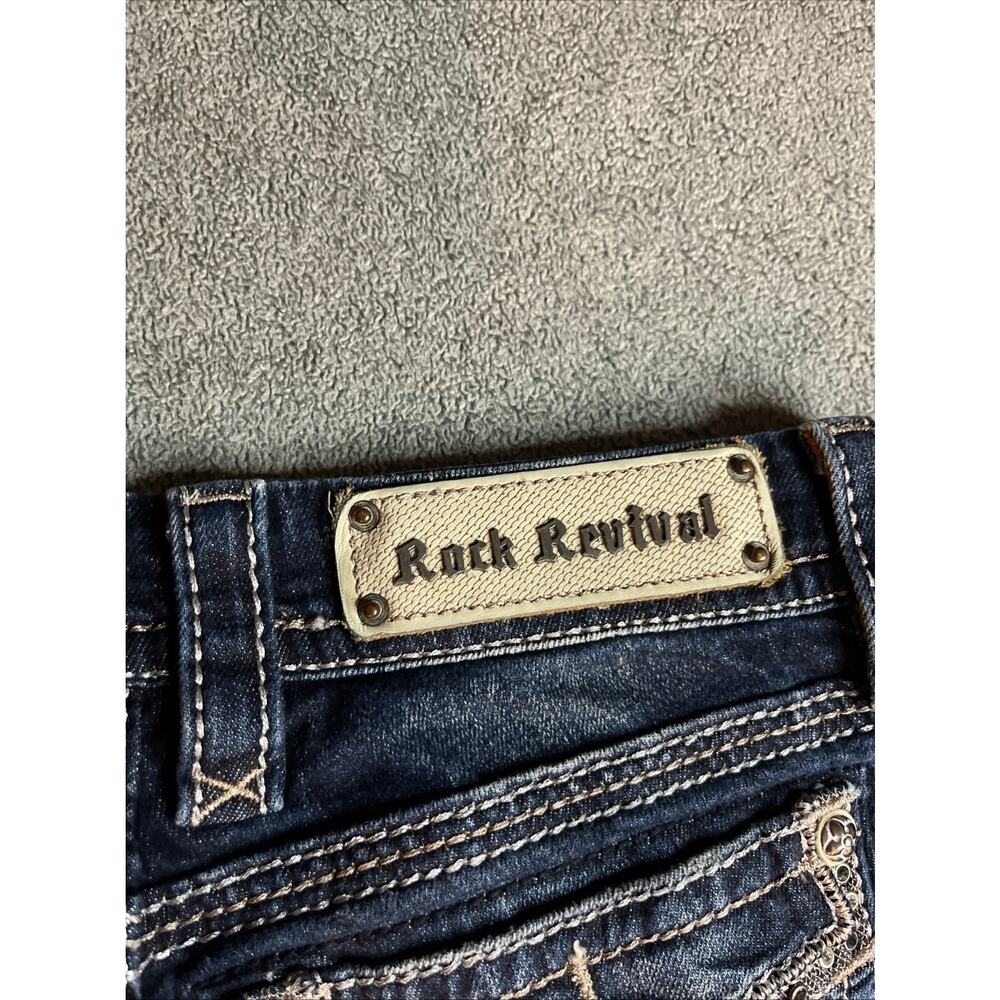 Rock Revival Women's Drew Boot Cut Distressed Jeans Low Rise Size 26 B205 - Picture 7 of 16